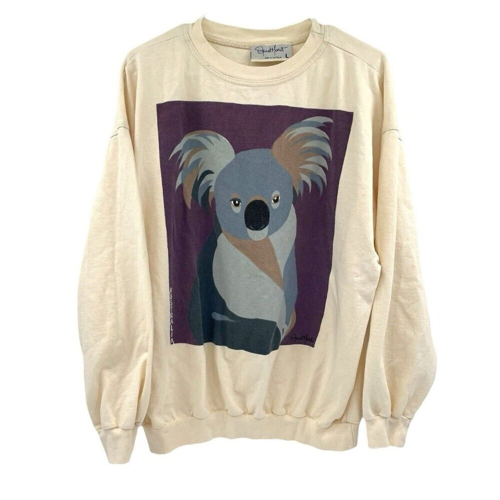Vintage Stewart Merrett Australian Shirt Koala Long Sleeve Crew Neck Size Large - Picture 1 of 16